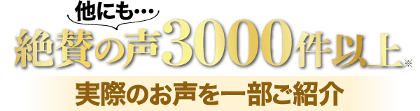 他にも・・・絶賛の声3000件以上※ 実際のお声を一部ご紹介