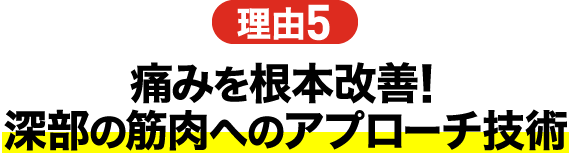 理由5 痛みを根本改善！深部の筋肉へのアプローチ技術